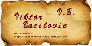 Viktor Bačilović vizit kartica